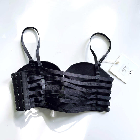 nwt mia strappy padded bra - size sm/med