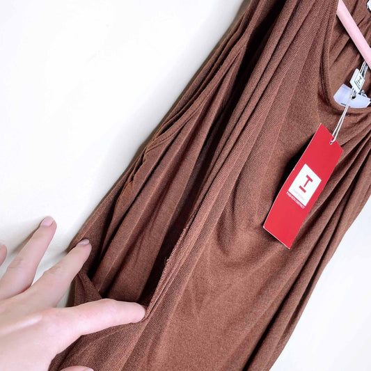 nwt miss money brown cacao dress - size large