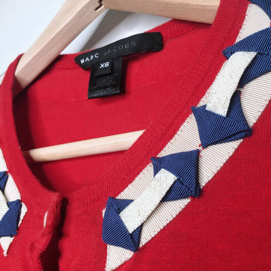 Marc Jacobs embellished trim cardigan sweater - size xs