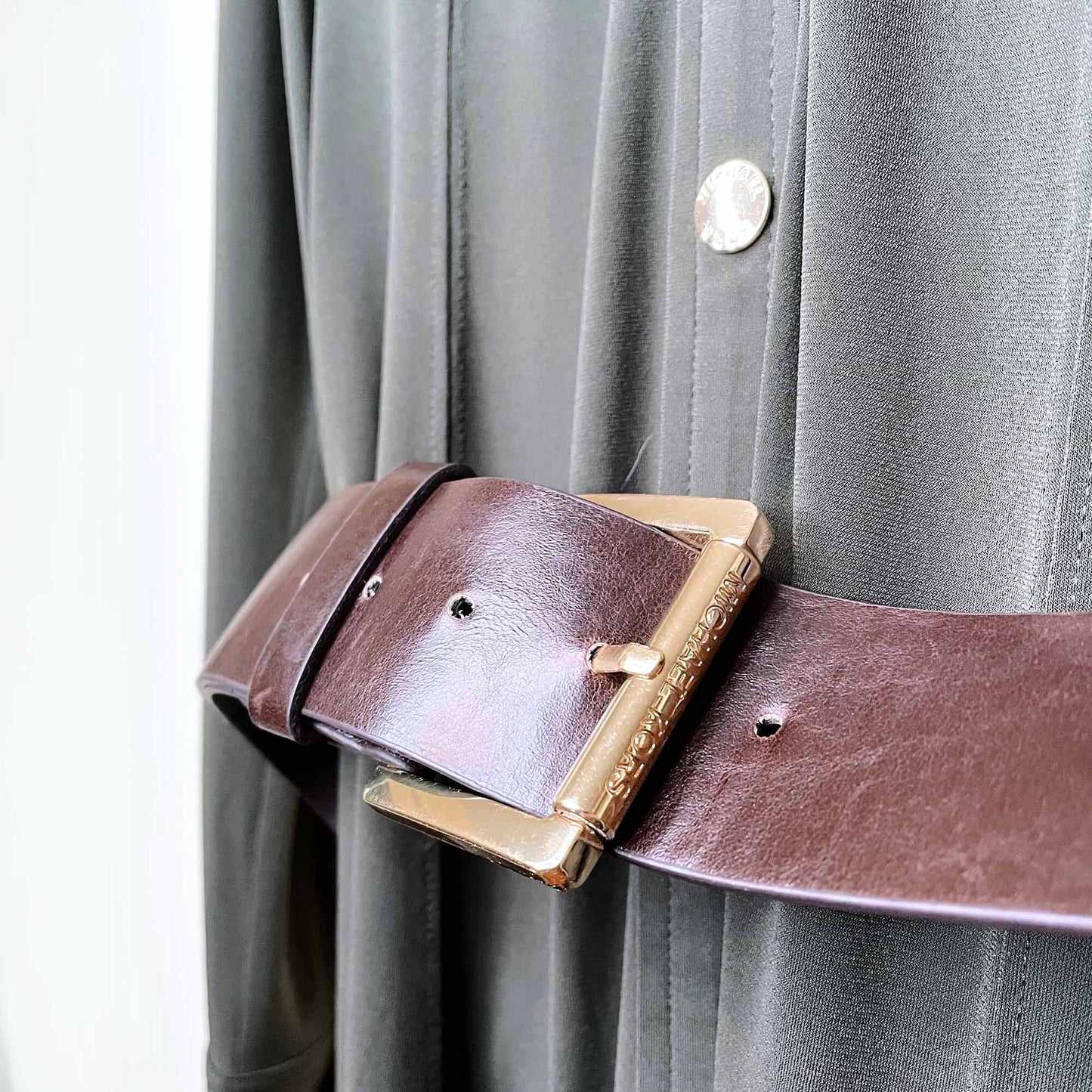 michael - michael kors belted shirt dress - size small