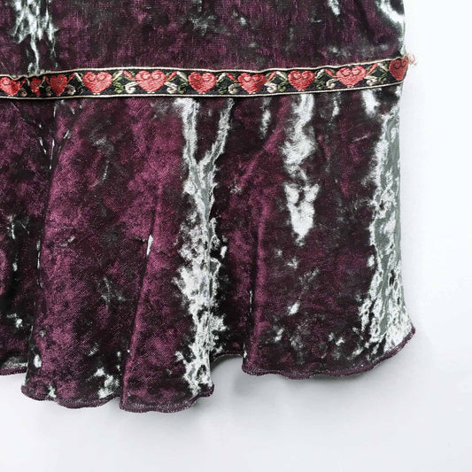 Vintage MNG Mango velvet heart midi skirt - size Small