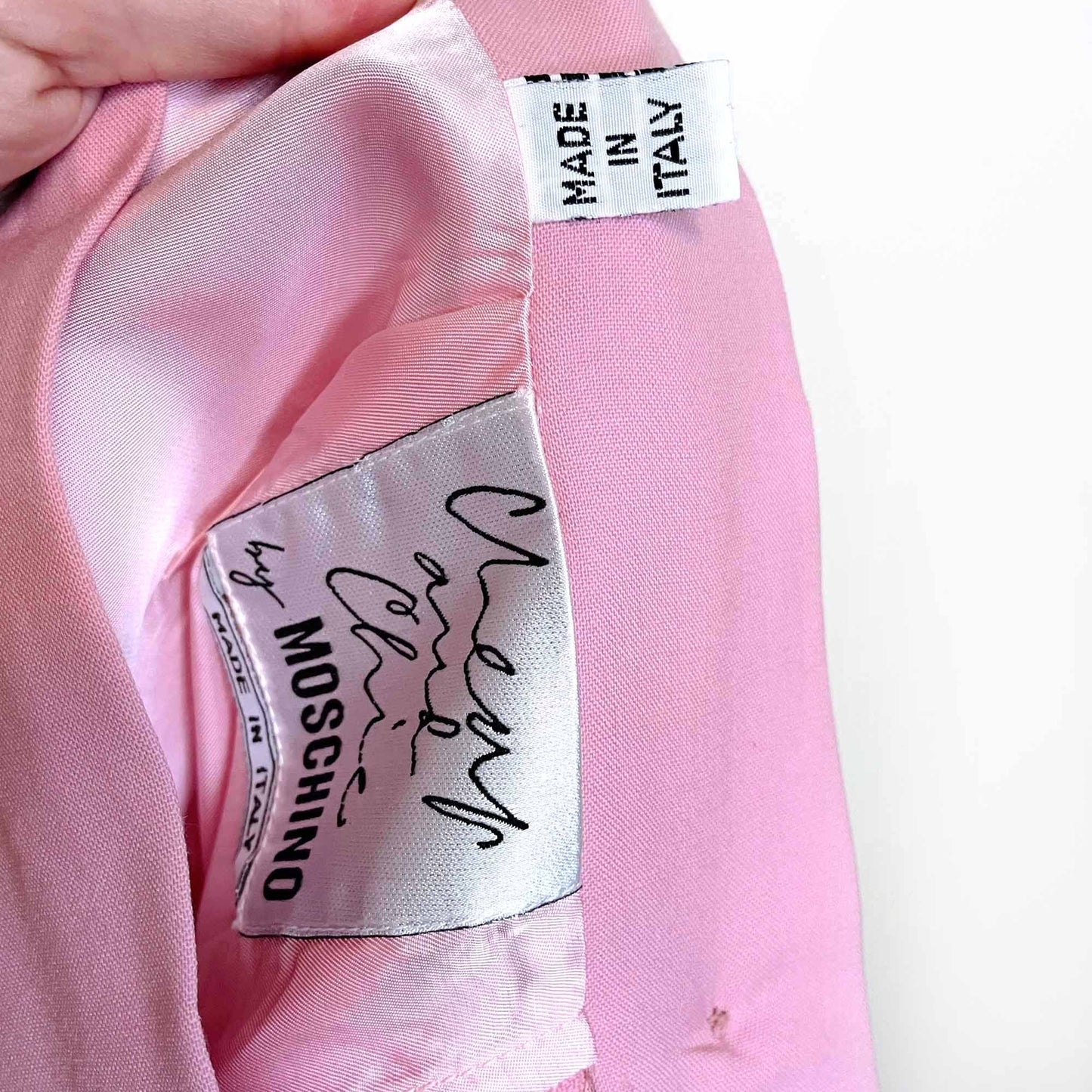 moschino cheap and chic retro mod inspired skirt suit set - size 12