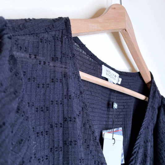 nwt molly bracken eyelet ruffle sleeve button top - size xxl