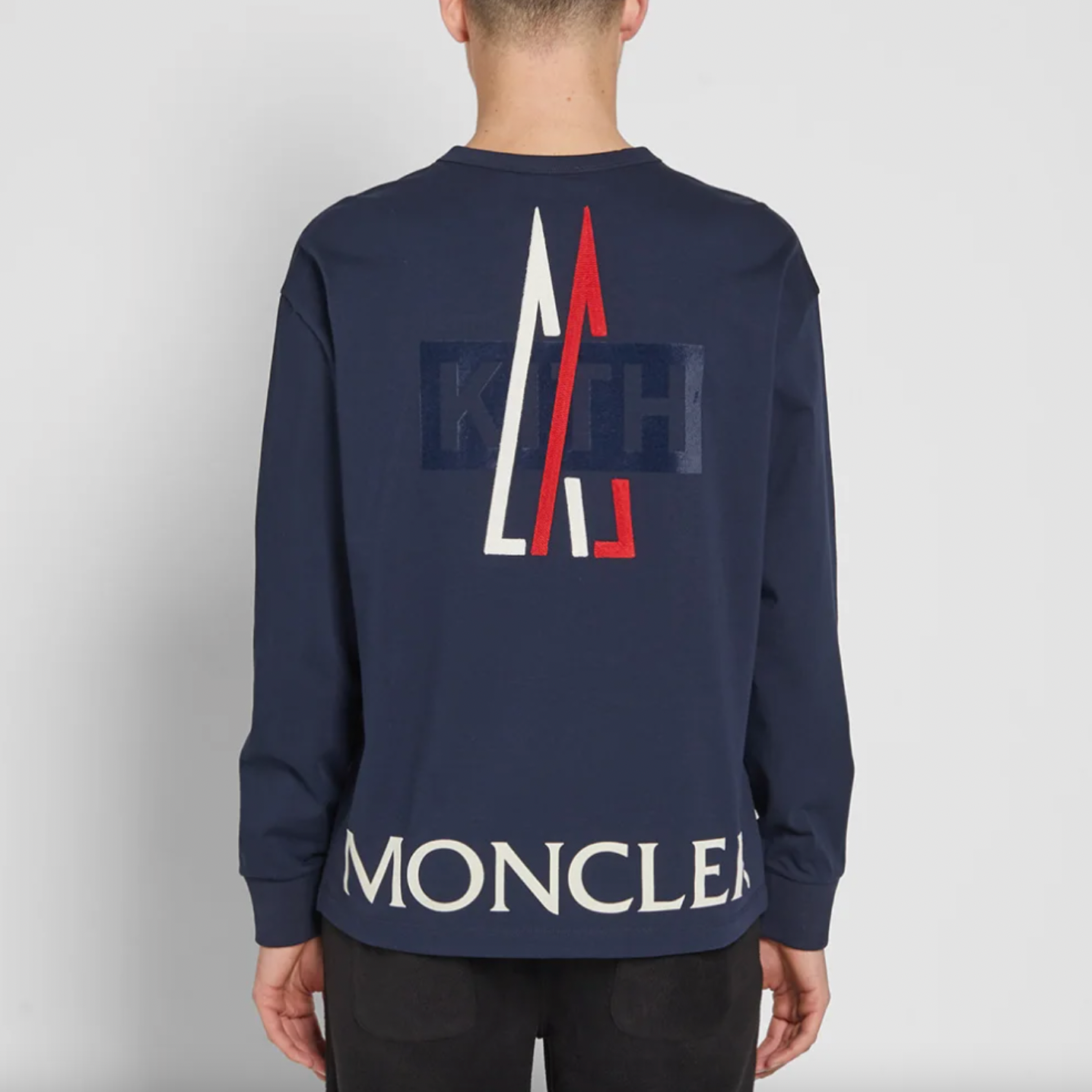 moncler x kith blue long sleeve tee size large good market thrift store