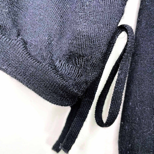 love moschino black wool cardigan with ruched tie sides - size 6