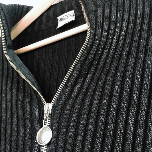 Vintage Moschino ribbed wool cardigan sweater - size Small