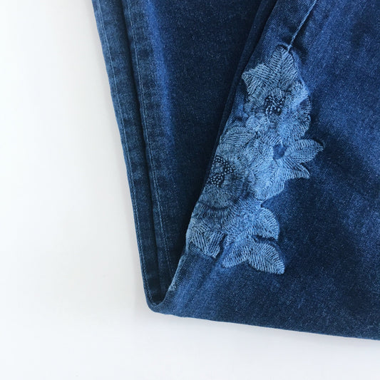 Massimo Dutti High Waist Embroidered Jeans - size 24