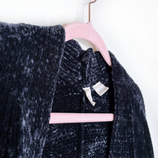 moth black oversized chenille open cardigan - size small