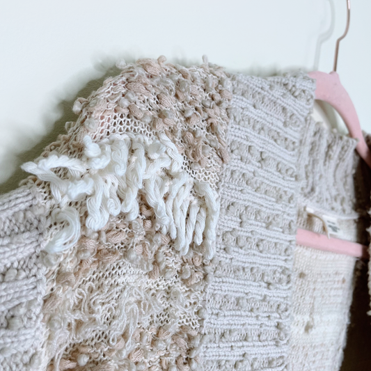 moth quinta boho fringe sweater vest - size xs/sm