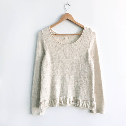 Moth fringe hem sweater - size Medium