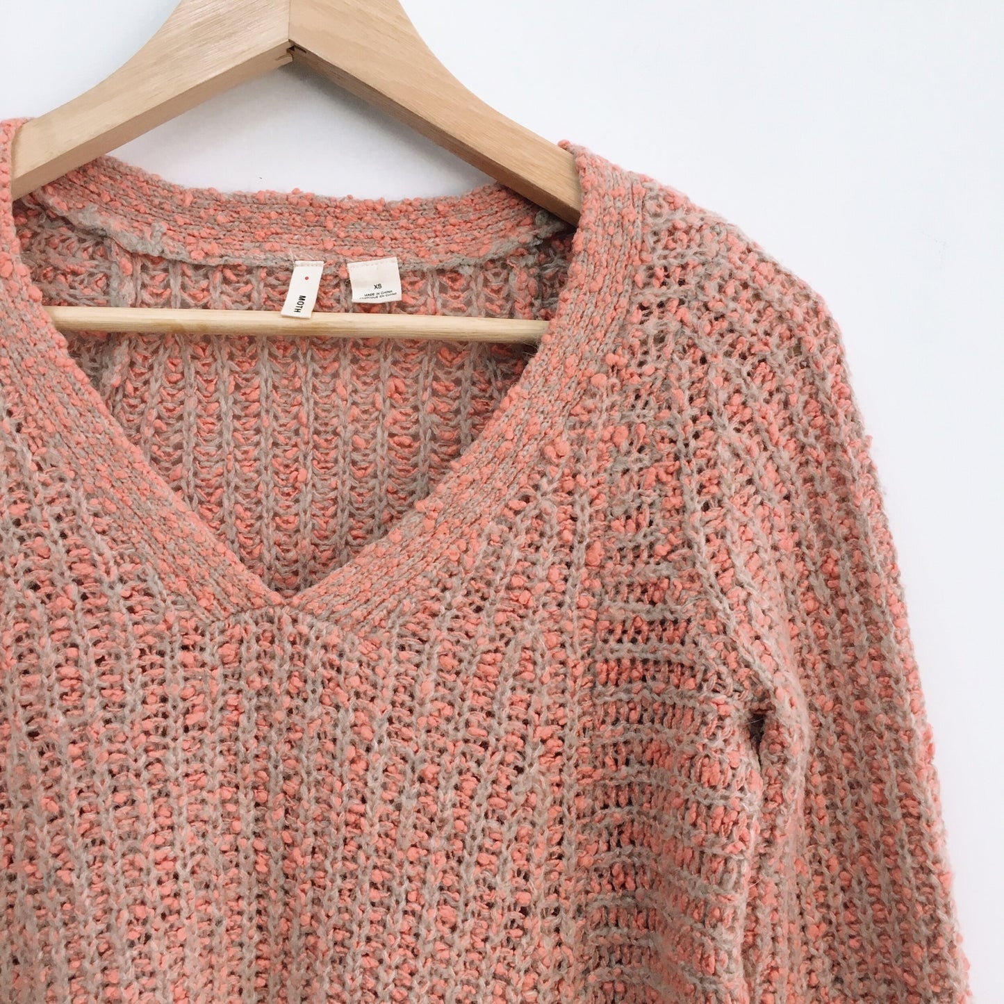 Moth zipped stitch pullover - size xs