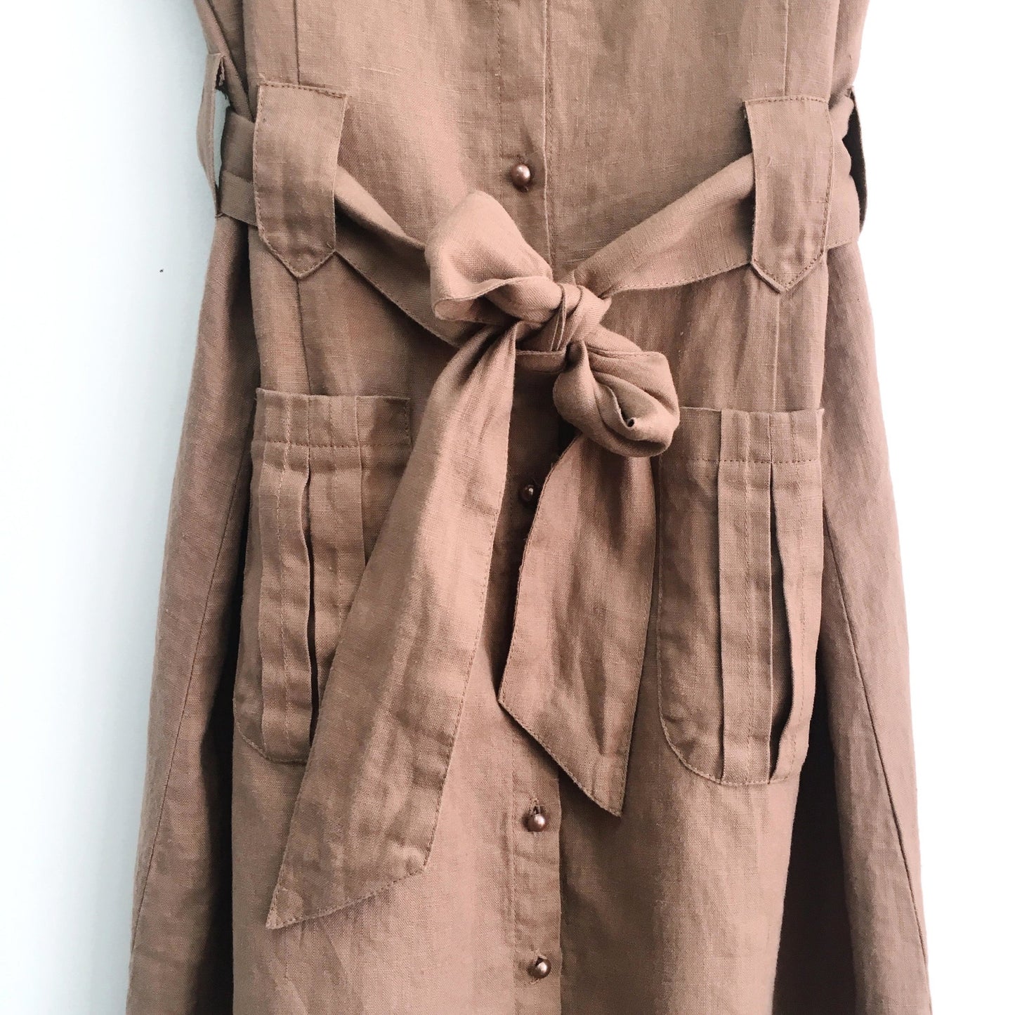 Nafnaf Linen Shirt Dress - size 36