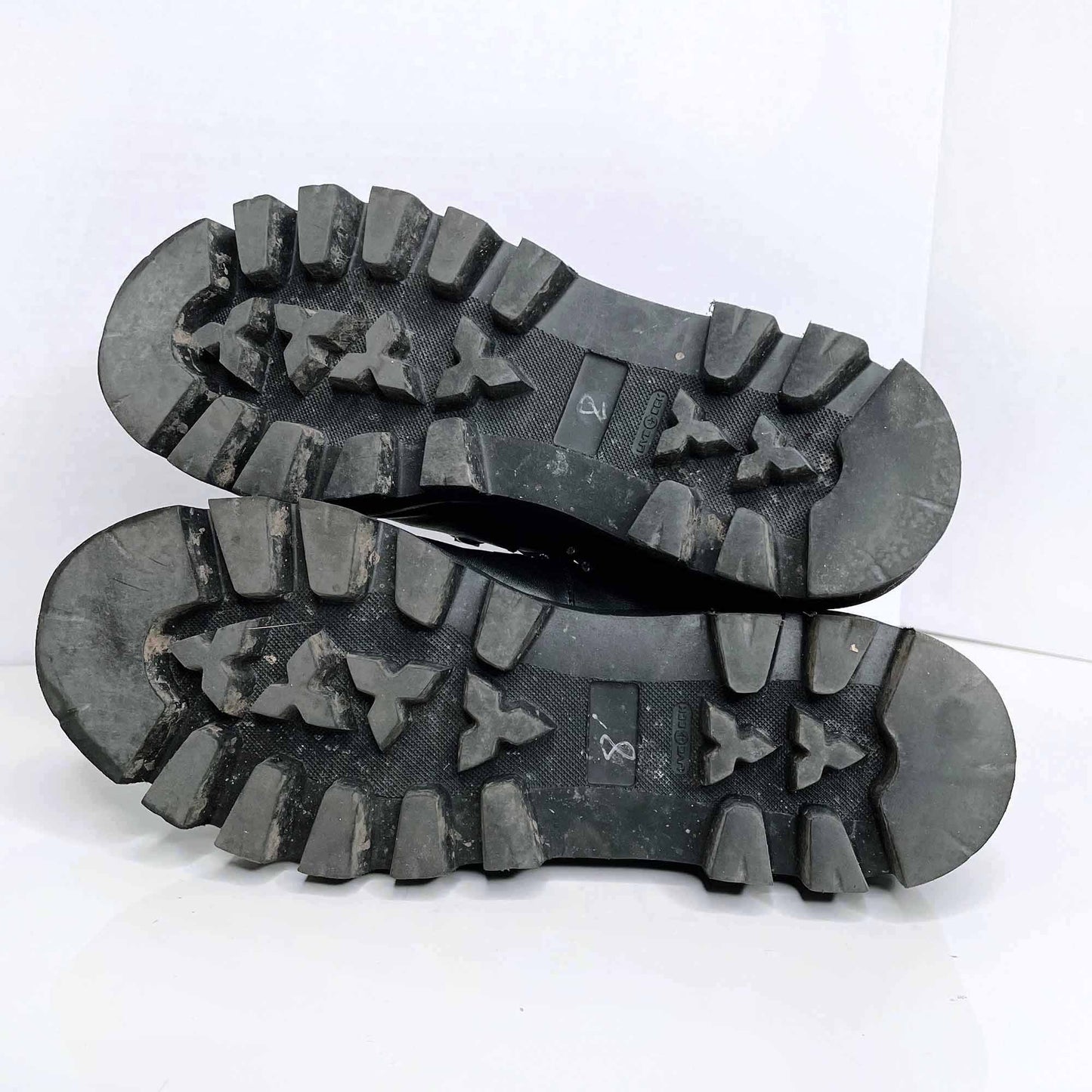 napoleoni sheepskin platform lace up combat boots - size 8