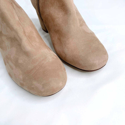 naturalizer westing tan suede heeled ankle boots - size 7