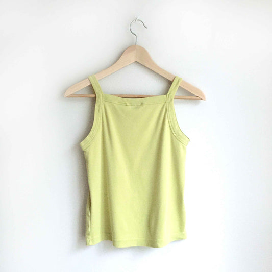 cintage nevada yellow ribbed tank - size small