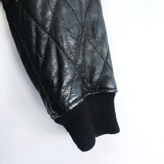 Nevada Blue Studded Leather Bomber - size xs