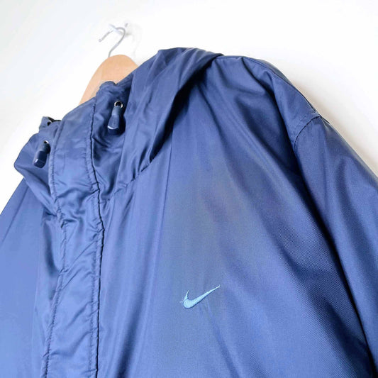 vintage nike small swoosh fleece lined parka - size large