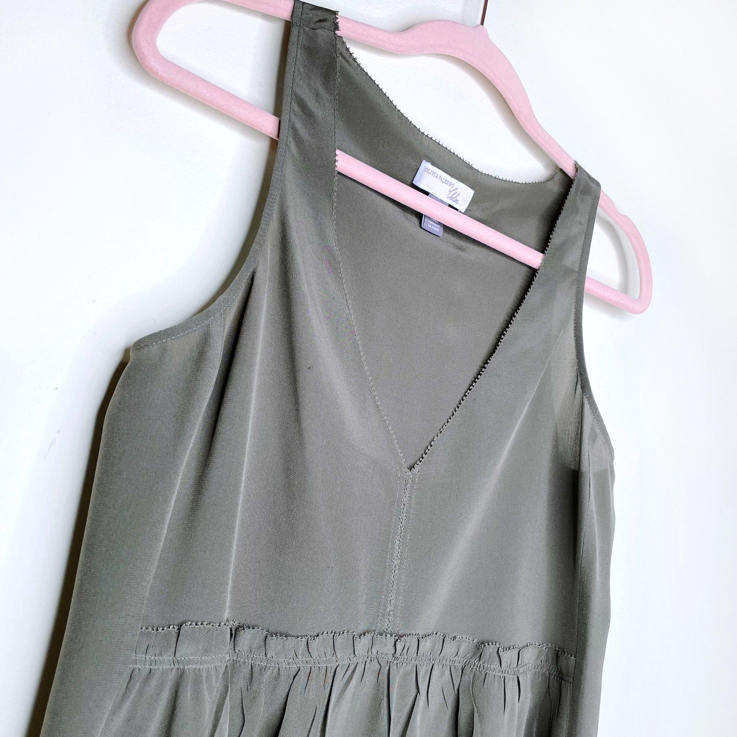 olivia palermo x chelsea28 green silk tank top - size xxs