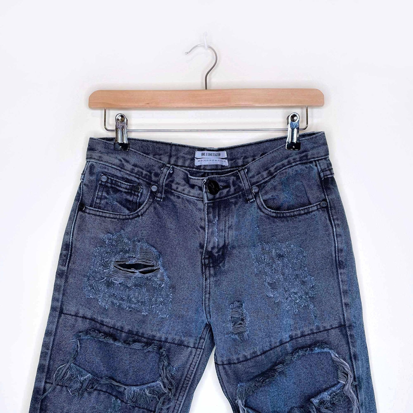 one teaspoon fox black distressed awesome baggies - size 24