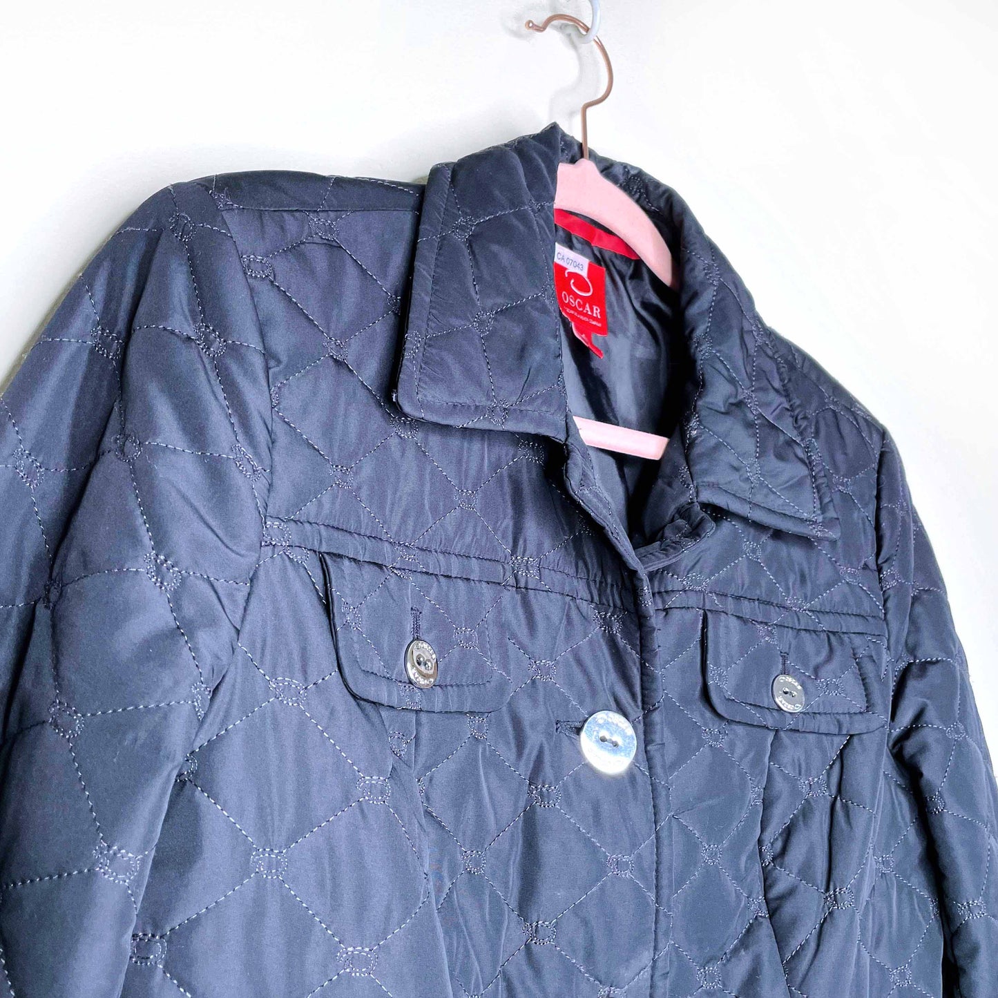 oscar by oscar de la renta quilted monogram jacket - size 4