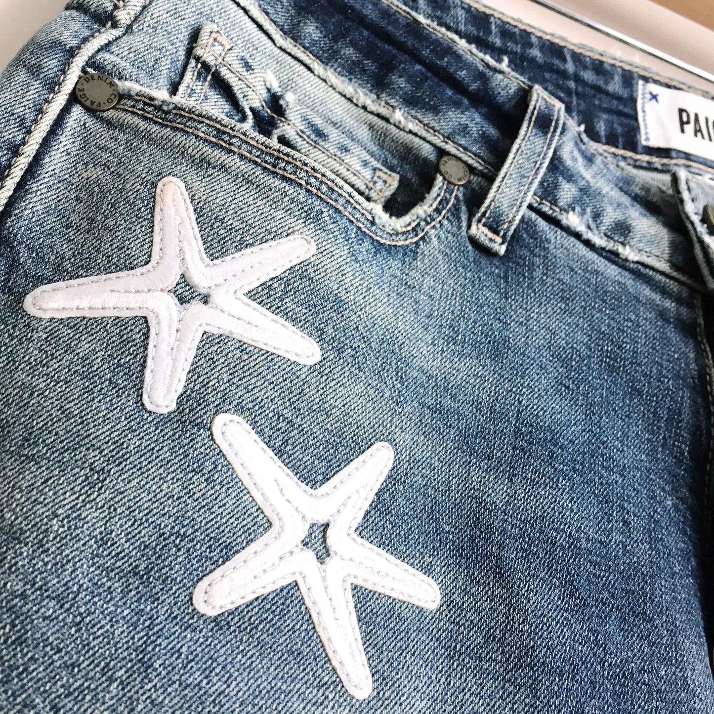 paige brigitte oceania straight crop jeans - size 23