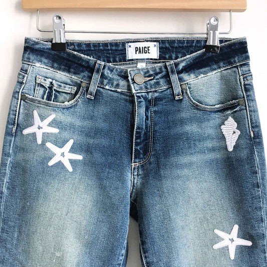 paige brigitte oceania straight crop jeans - size 23