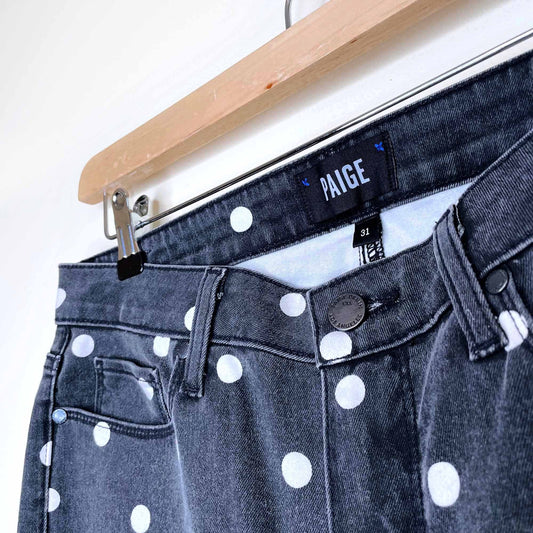 paige polka dot hoxton mid rise ultra skinny jeans - size 31