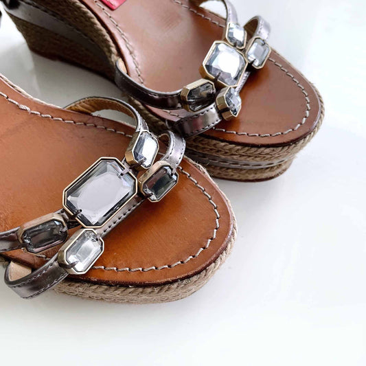 paloma barceló platform wedge espadrilles sandals - size 39