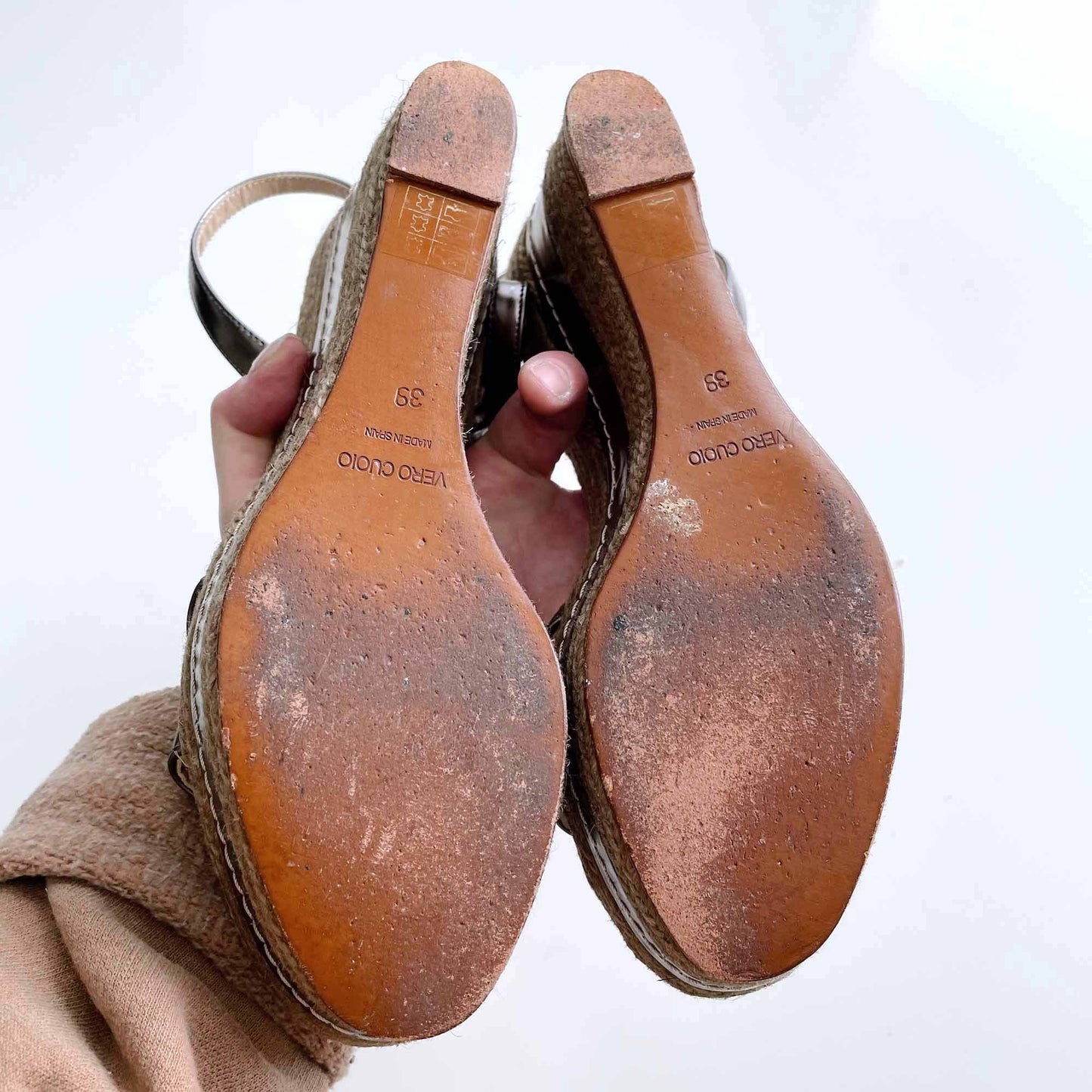 paloma barceló platform wedge espadrilles sandals - size 39