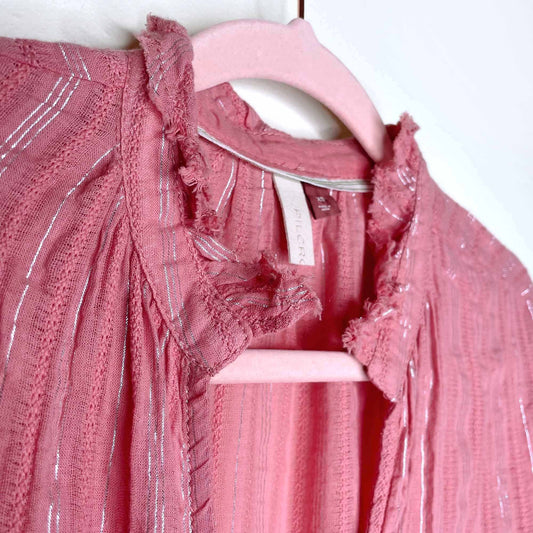 pilcro the tavi boho button down blouse - size xs