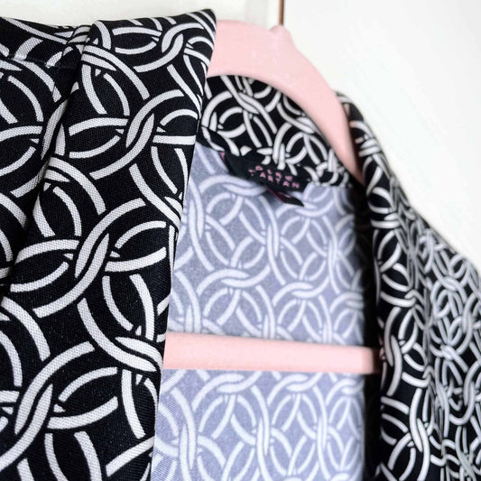 pink tartan geometric chain link wrap dress - size large