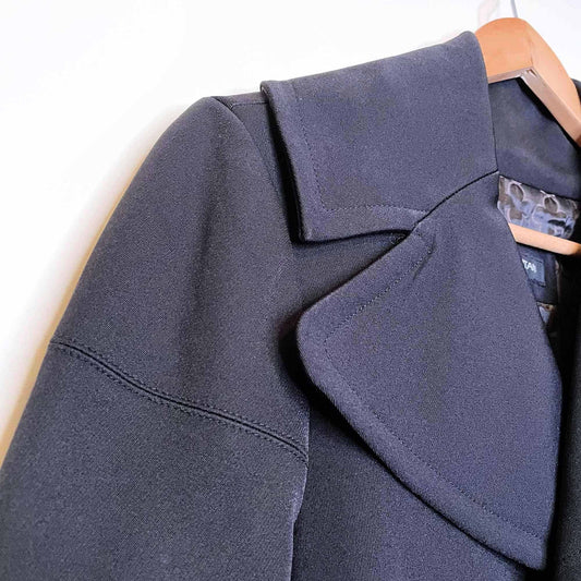 pink tartan double breasted pea coat with pleated back - size small