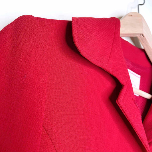 pink tartan 100% wool red jacket with mesh lining - size 4