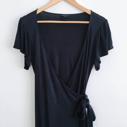 Pink Tartan Jersey Silk Wrap Dress - size 2