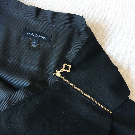 Pink Tartan wool tiered tulip skirt - size 14