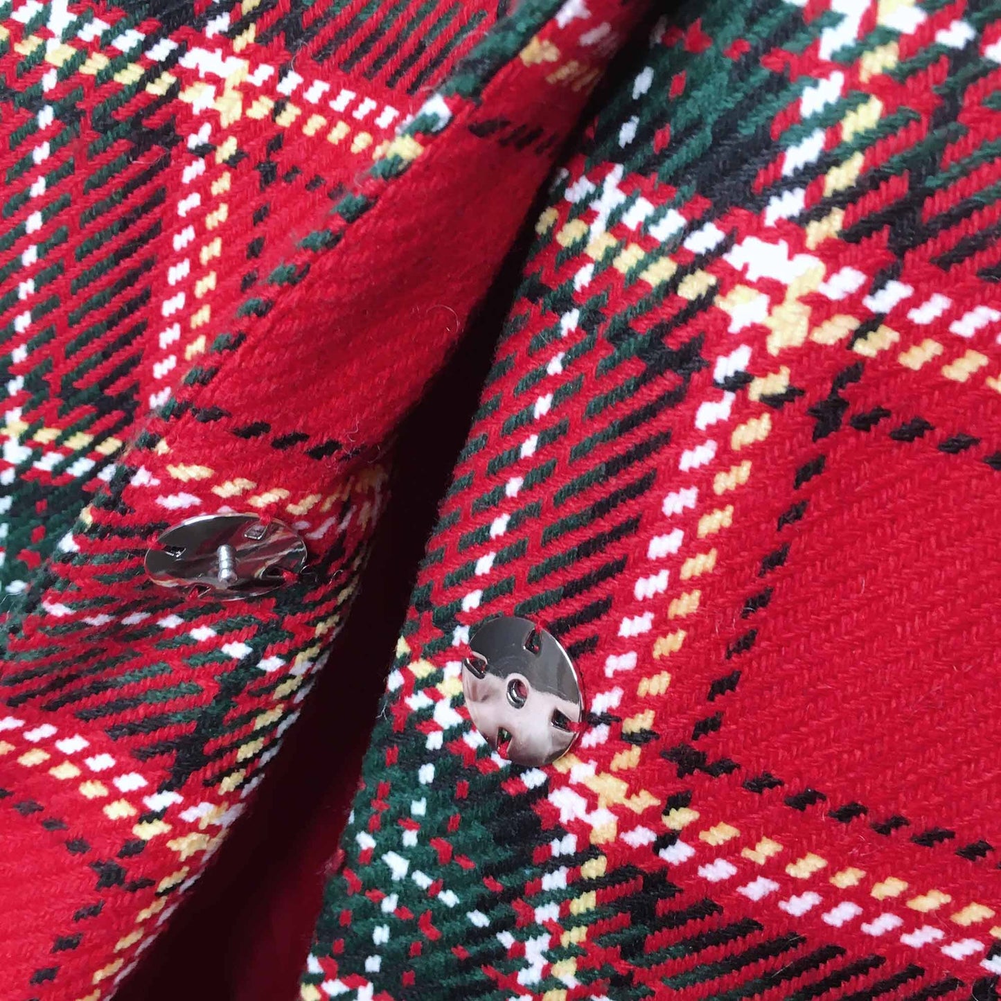 freez red tartan plaid long jacket - size 12 (small)