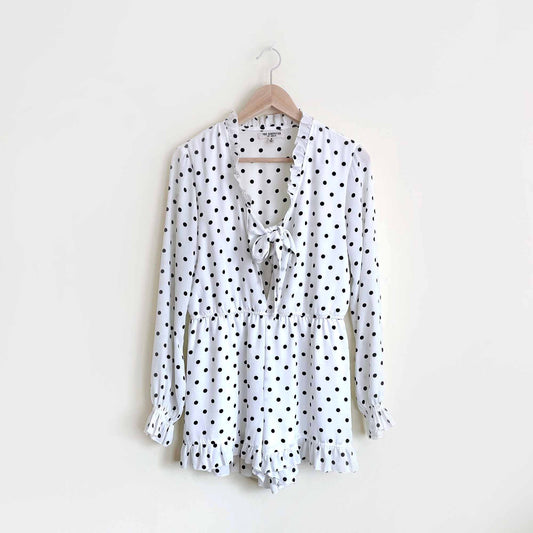 free generation polka dot ruffle romper - size medium