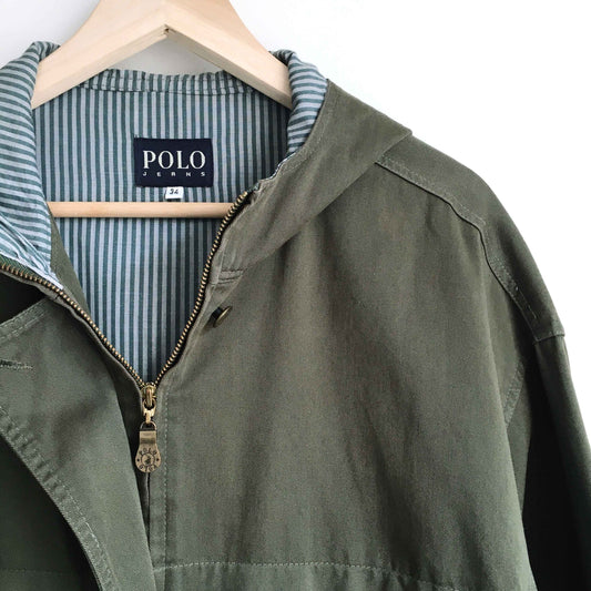 Polo Jeans cotton twill lined hooded jacket - size 34