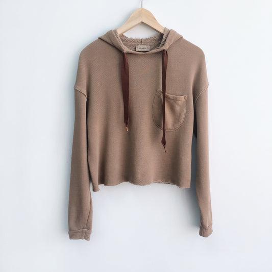 Pull & Bear Loopback Cropped Hoodie - size Small