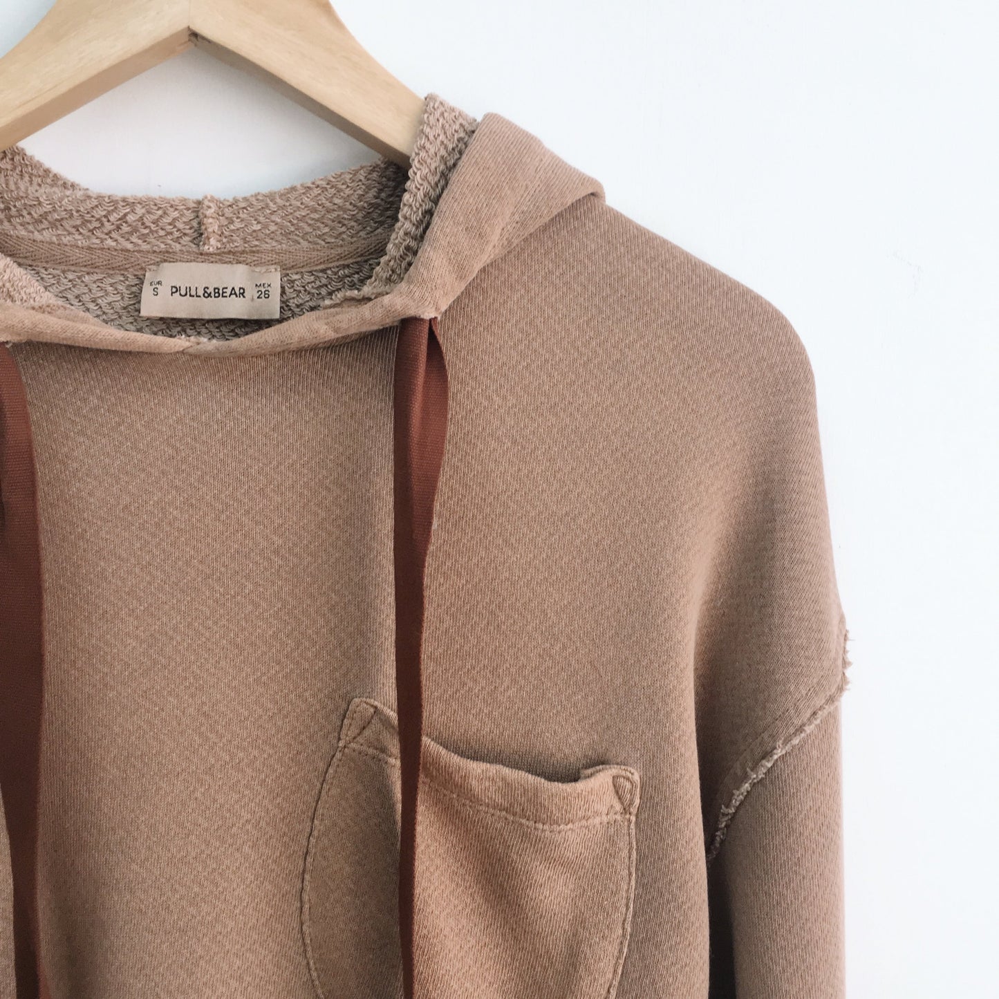 Pull & Bear Loopback Cropped Hoodie - size Small