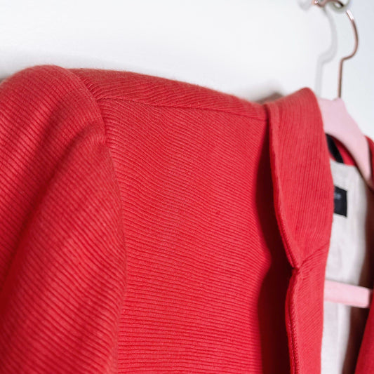 rag & bone orange bailey linen-blend blazer - size 4