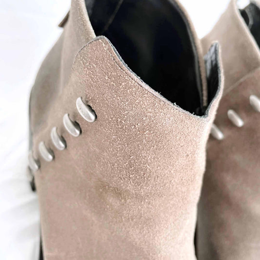rag & bone alwyn studded heeled suede bootie - size 38.5