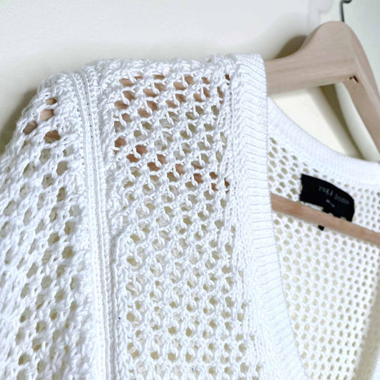 rag & bone cotton v-neck loose knit sweater - size small