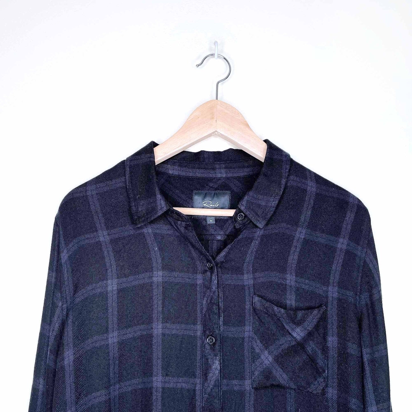 rails hunter plaid buttondown in charcoal / shadow - size medium
