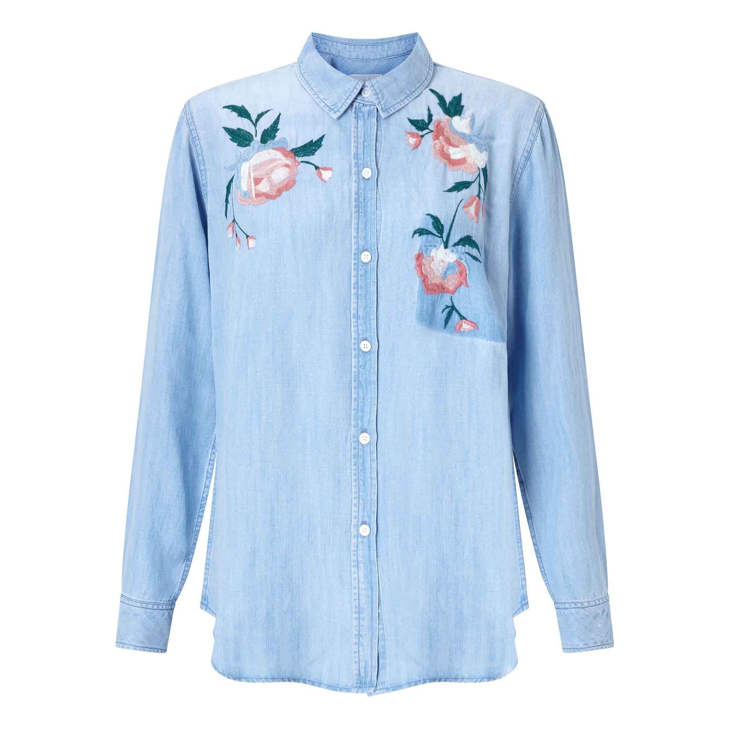 Rails Chandler rose embroidered chambray button down - size xs
