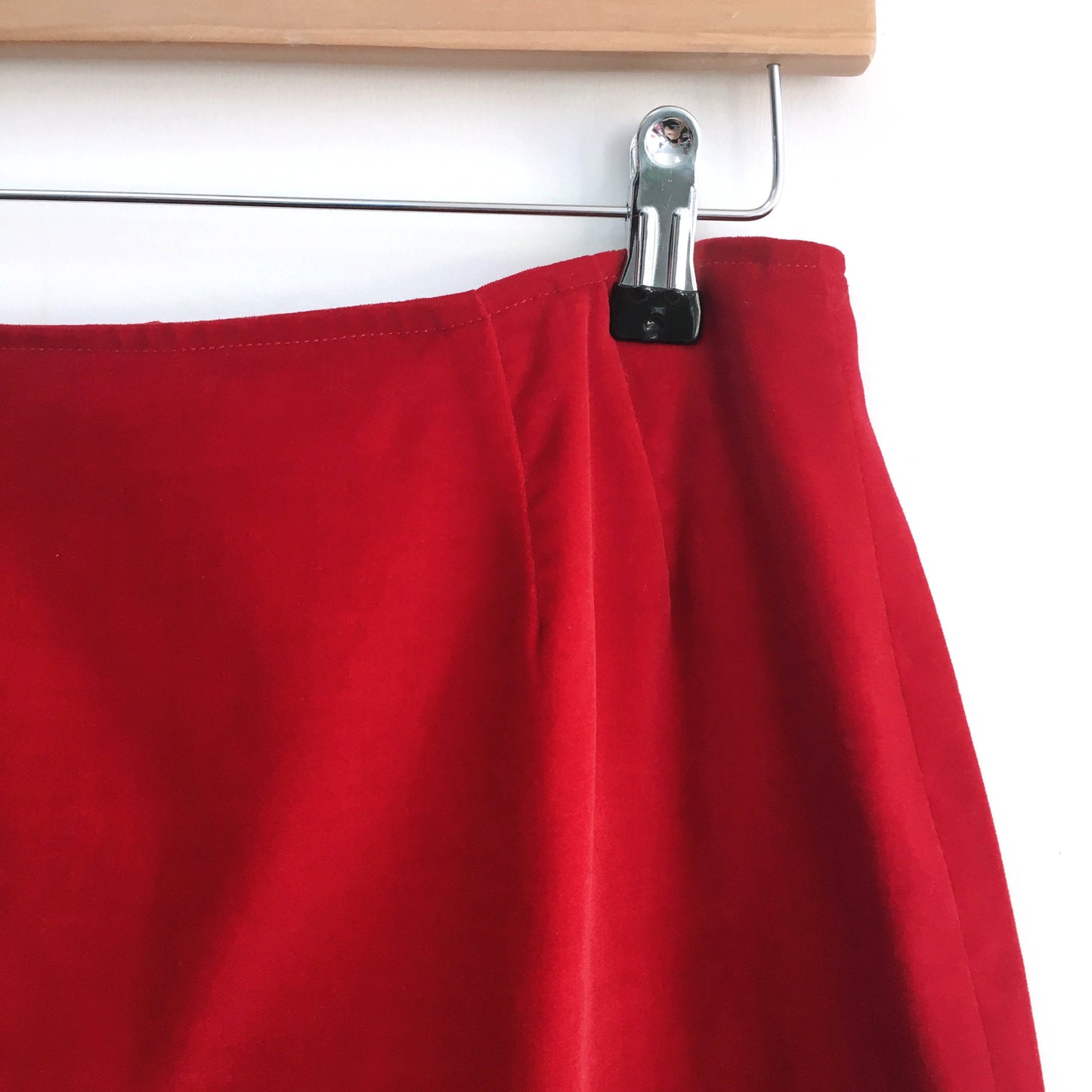 Vintage red velvet skirt - size xs