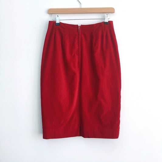 Vintage red velvet skirt - size xs