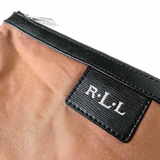 lauren ralph lauren pouch with leather trim