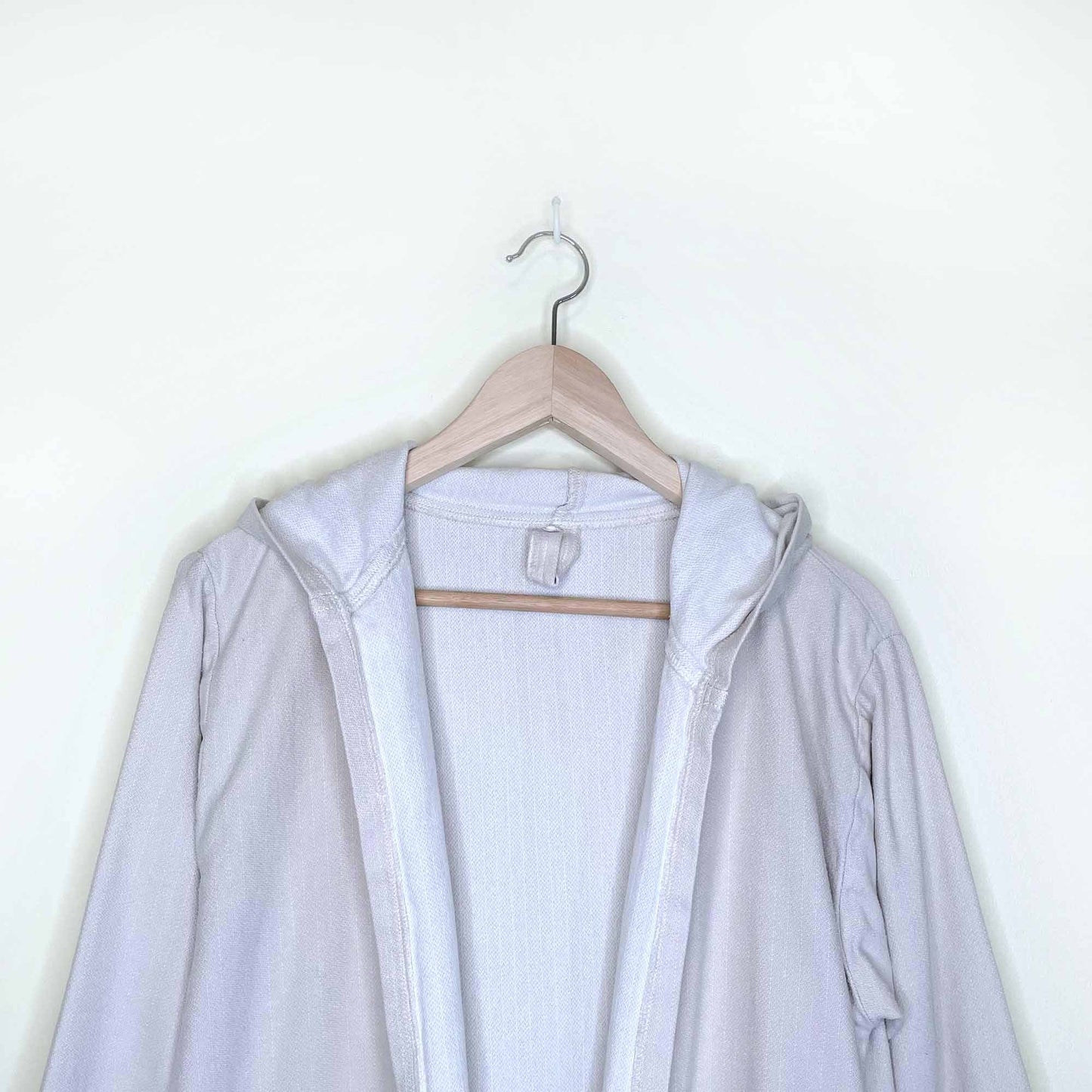 turkish towel spa bath robe with stripe and fringe hem - sm/med