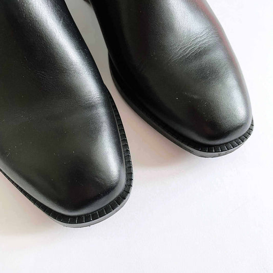 ron white black leather flat ankle boots - size 35